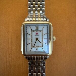 Michele Deco Two-Tone 18K Gold Diamond Dial Watch